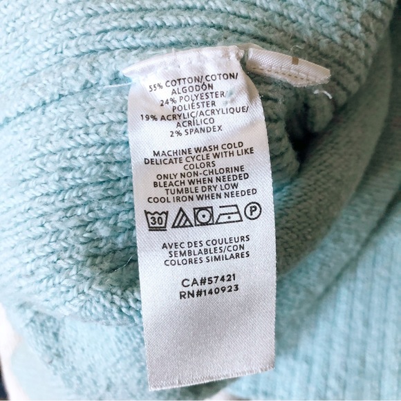 LOFT Turtle Neck Sweater - Light Blue - Extra Small XS - Picture 8 of 8